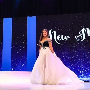 Jovani Pageant Couture dress sz 6 black white